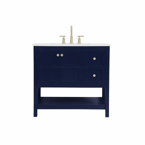 Elegant Theo 36" Single Bathroom Vanity - Blue - VF16436BL