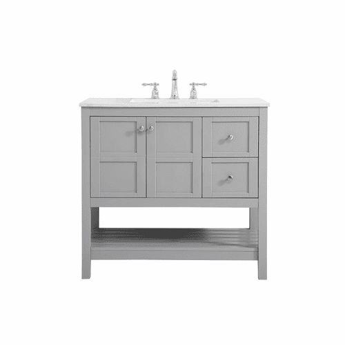 Elegant Theo 36" Single Bathroom Vanity - Gray - VF16436GR