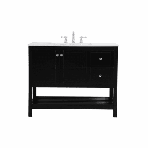 Elegant Theo 42" Single Bathroom Vanity - Black - VF16442BK