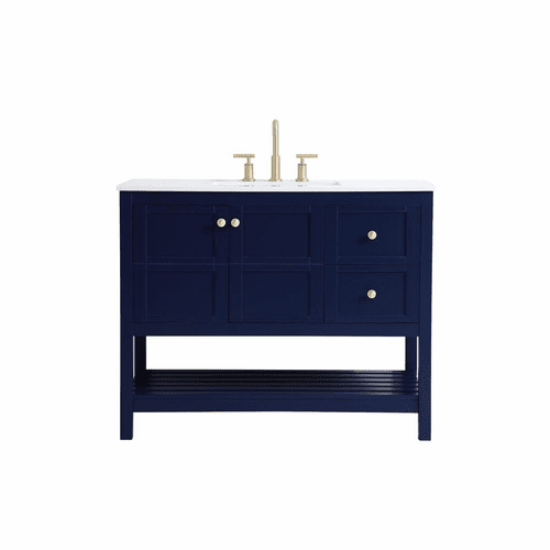 Elegant Theo 42" Single Bathroom Vanity - Blue - VF16442BL