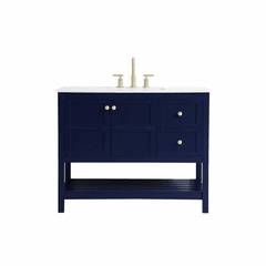 Elegant Theo 42" Single Bathroom Vanity - Blue - VF16442BL
