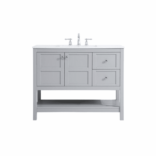 Elegant Theo 42" Single Bathroom Vanity - Gray - VF16442GR