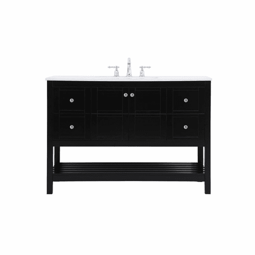 Elegant Theo 48" Single Bathroom Vanity - Black - VF16448BK