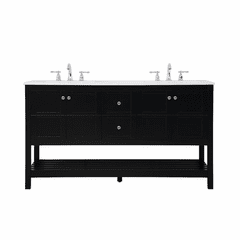 Elegant Theo 60" Single Bathroom Vanity - Black - VF16460DBK