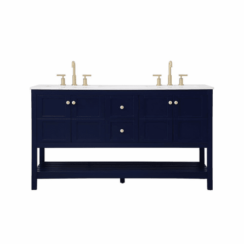 Elegant Theo 60" Single Bathroom Vanity - Blue - VF16460DBL