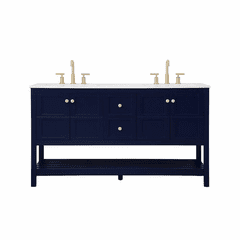 Elegant Theo 60" Single Bathroom Vanity - Blue - VF16460DBL