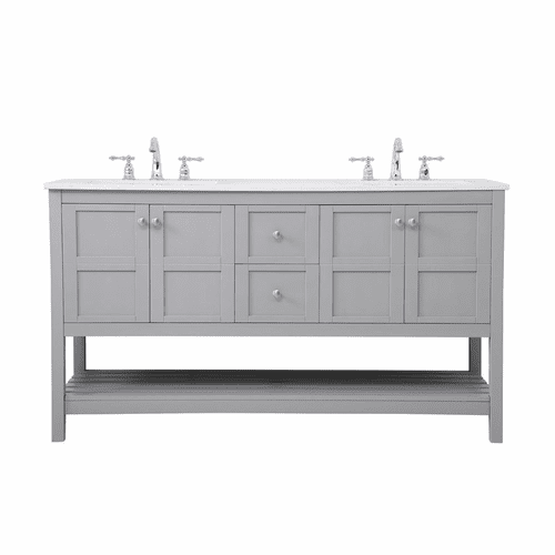 Elegant Theo 60" Single Bathroom Vanity - Gray - VF16460DGR