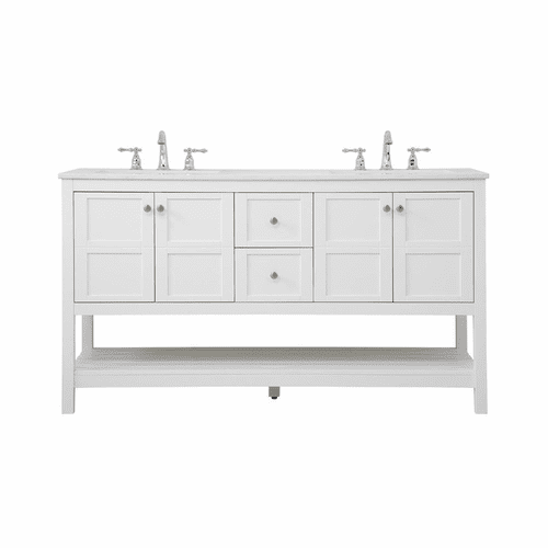 Elegant Theo 60" Single Bathroom Vanity - White - VF16460DWH