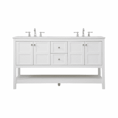 Elegant Theo 60" Single Bathroom Vanity - White - VF16460DWH