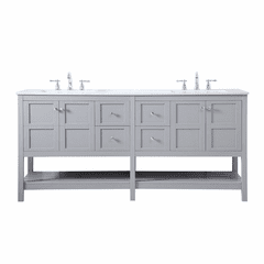 Elegant Theo 72" Double Bathroom Vanity - Gray - VF16472DGR