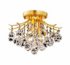 Elegant Toureg 3-LT Gold Flush Mount Clear Royal Cut Crystal - V8000F12G/RC