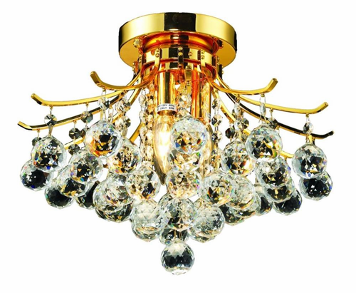 Elegant Toureg 3-LT Gold Flush Mount Clear Royal Cut Crystal - V8000F16G/RC