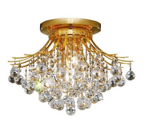 Elegant Toureg 6-LT Gold Flush Mount Clear Royal Cut Crystal - V8000F19G/RC