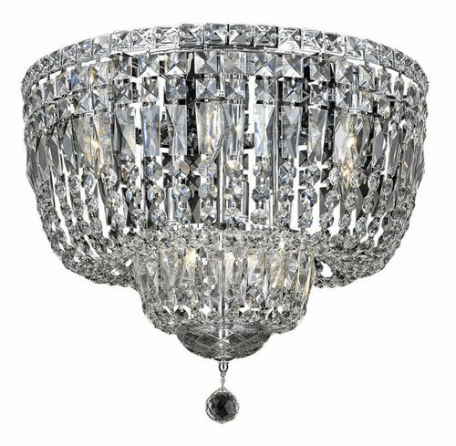 Elegant Tranquil 10-LT Chrome Flush Mount Clear Royal Cut Crystal - V2528F20C/RC