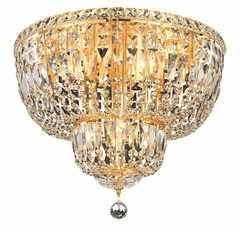 Elegant Tranquil 10-LT Gold Flush Mount Clear Royal Cut Crystal - V2528F20G/RC
