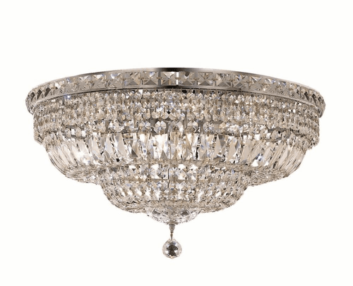 Elegant Tranquil 12-LT Chrome Flush Mount Clear Royal Cut Crystal - V2528F24C/RC