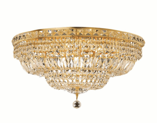 Elegant Tranquil 12-LT Gold Flush Mount Clear Royal Cut Crystal - V2528F24G/RC