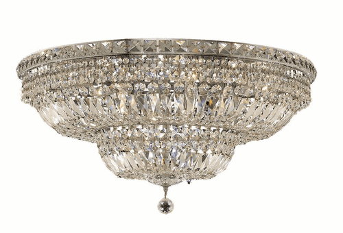 Elegant Tranquil 18-LT Chrome Flush Mount Clear Royal Cut Crystal - V2528F30C/RC