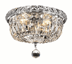 Elegant Tranquil 4-LT Chrome Flush Mount Clear Royal Cut Crystal - V2528F10C/RC