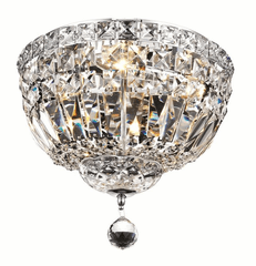 Elegant Tranquil 4-LT Chrome Flush Mount Clear Royal Cut Crystal - V2528F12C/RC