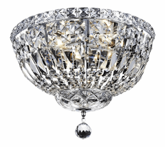 Elegant Tranquil 4-LT Chrome Flush Mount Clear Royal Cut Crystal - V2528F14C/RC