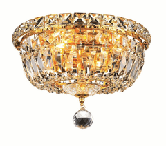Elegant Tranquil 4-LT Gold Flush Mount Clear Royal Cut Crystal - V2528F10G/RC