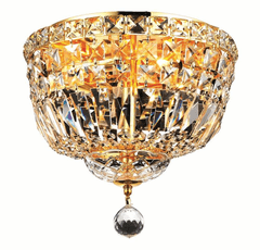 Elegant Tranquil 4-LT Gold Flush Mount Clear Royal Cut Crystal - V2528F12G/RC