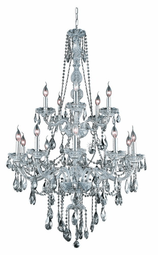 Elegant Verona 15-LT Chrome Chandelier Clear Royal Cut Crystal - 7915G33C/RC