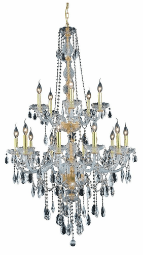 Elegant Verona 15-LT Gold Chandelier Clear Royal Cut Crystal - 7915G33G/RC