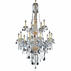 Elegant Verona 15-LT Gold Chandelier Clear Royal Cut Crystal - V7815G33G/RC