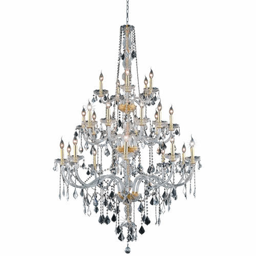 Elegant Verona 25-LT Gold Chandelier Clear Royal Cut Crystal - V7825G43G/RC