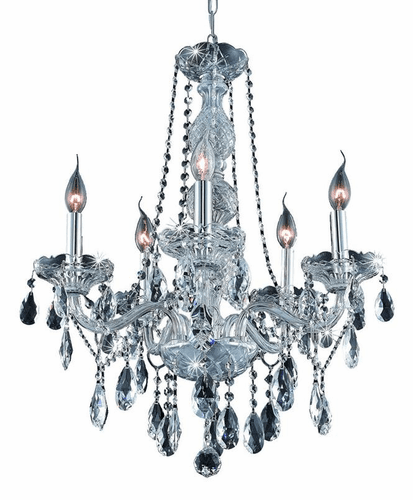 Elegant Verona 5-LT Chrome Chandelier Clear Royal Cut Crystal - 7955D21C/RC