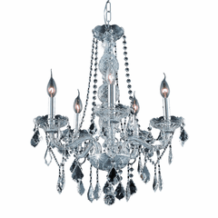 Elegant Verona 5-LT Chrome Chandelier Clear Royal Cut Crystal - V7855D21C/RC