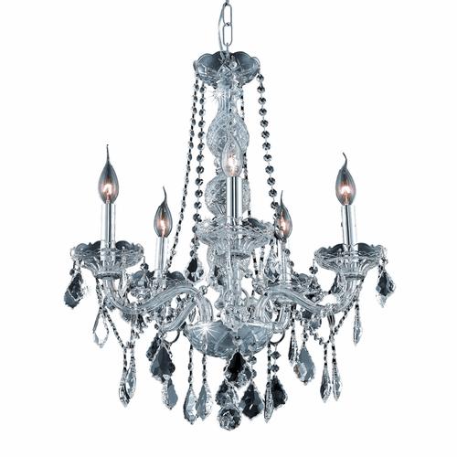 Elegant Verona 5-LT Chrome Chandelier Clear Royal Cut Crystal - V7855D21C/RC