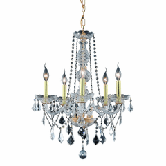 Elegant Verona 5-LT Gold Chandelier Clear Royal Cut Crystal - V7855D21G/RC