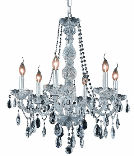 Elegant Verona 6-LT Chrome Chandelier Clear Royal Cut Crystal - 7956D24C/RC