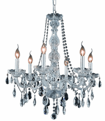Elegant Verona 6-LT Chrome Chandelier Clear Royal Cut Crystal - 7956D24C/RC