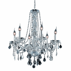 Elegant Verona 6-LT Chrome Chandelier Clear Royal Cut Crystal - V7856D24C/RC