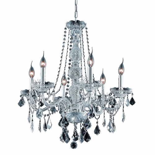 Elegant Verona 6-LT Chrome Chandelier Clear Royal Cut Crystal - V7856D24C/RC