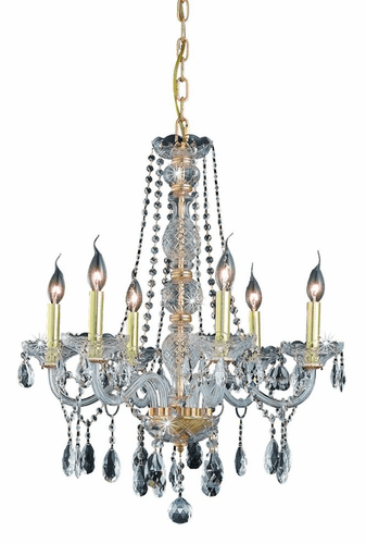 Elegant Verona 6-LT Gold Chandelier Clear Royal Cut Crystal - 7956D24G/RC