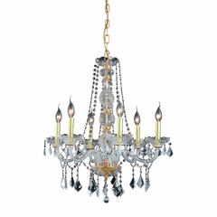 Elegant Verona 6-LT Gold Chandelier Clear Royal Cut Crystal - V7856D24G/RC