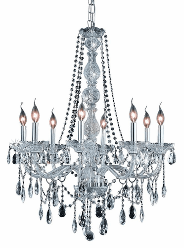 Elegant Verona 8-LT Chrome Chandelier Clear Royal Cut Crystal - 7958D28C/RC