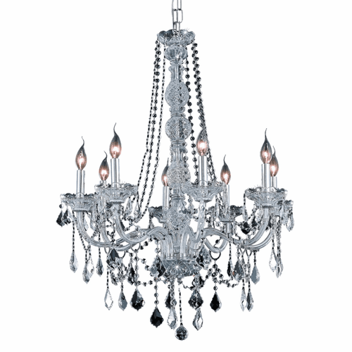Elegant Verona 8-LT Chrome Chandelier Clear Royal Cut Crystal - V7858D28C/RC