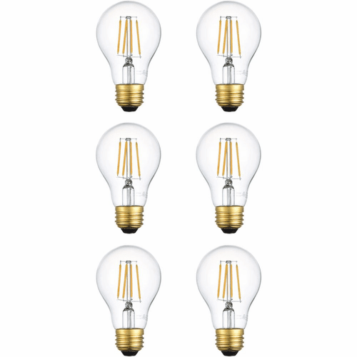 Elitco Raedyn LED 3000K Nostalgic Filament - Clear Glass - A19LED103-6PK