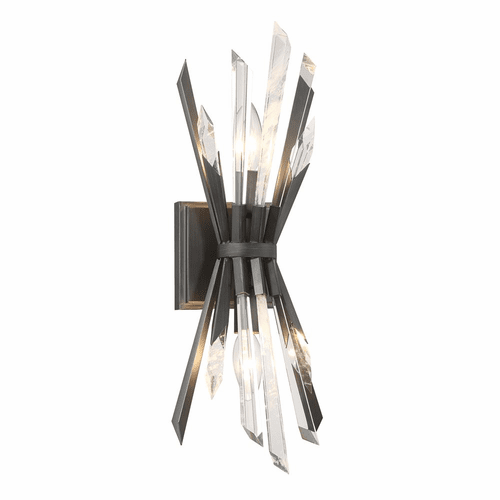 Elsa 2 LT Wall Sconce w/ Clear And Faux Rock Crystal - Graphite - N1942-766