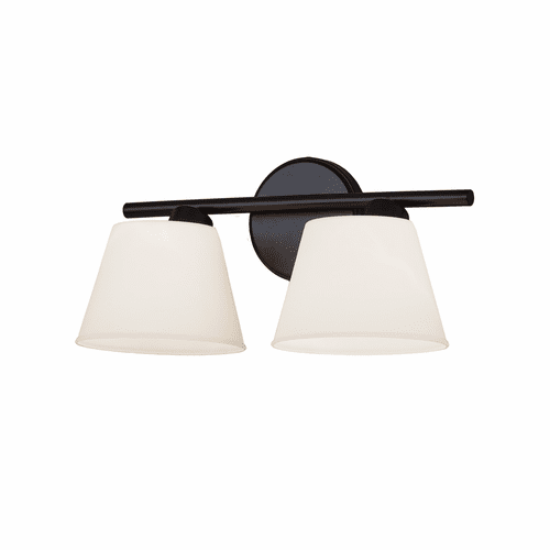 Envoy 2-Light Bath Bar - Matte Black - FSN-8072-OPAL-MBLK