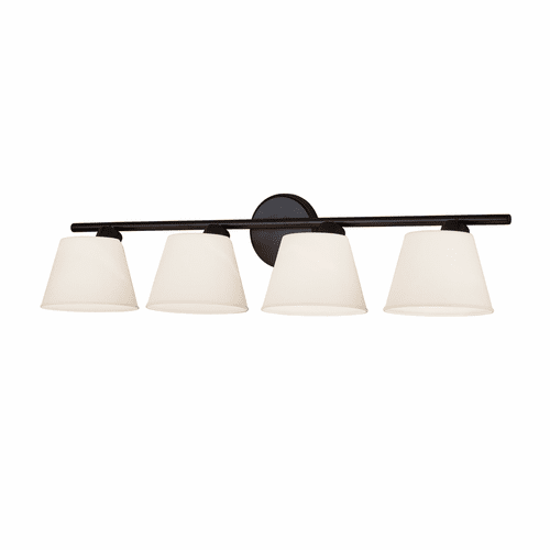 Envoy 4-Light Bath Bar - Matte Black - FSN-8074-OPAL-MBLK