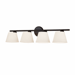 Envoy 4-Light Bath Bar - Matte Black - FSN-8074-OPAL-MBLK Envoy 4-Light Bath Bar - Matte Black - FSN-8074-OPAL-MBLK