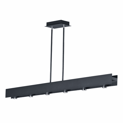 ET2 Beam LED 6-LT Pendant - Black / Polished Chrome - E24636-BKPC