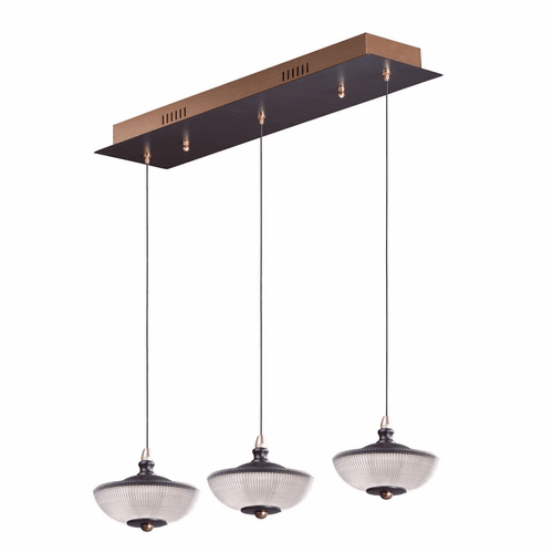 ET2 Bella 3-LT LED Pendant - Bronze / Gold - E23154-126BRZGLD